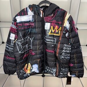 Jean-Michel Basquiat X Members Only Alchemy Puffer Jacket Size XL NWT